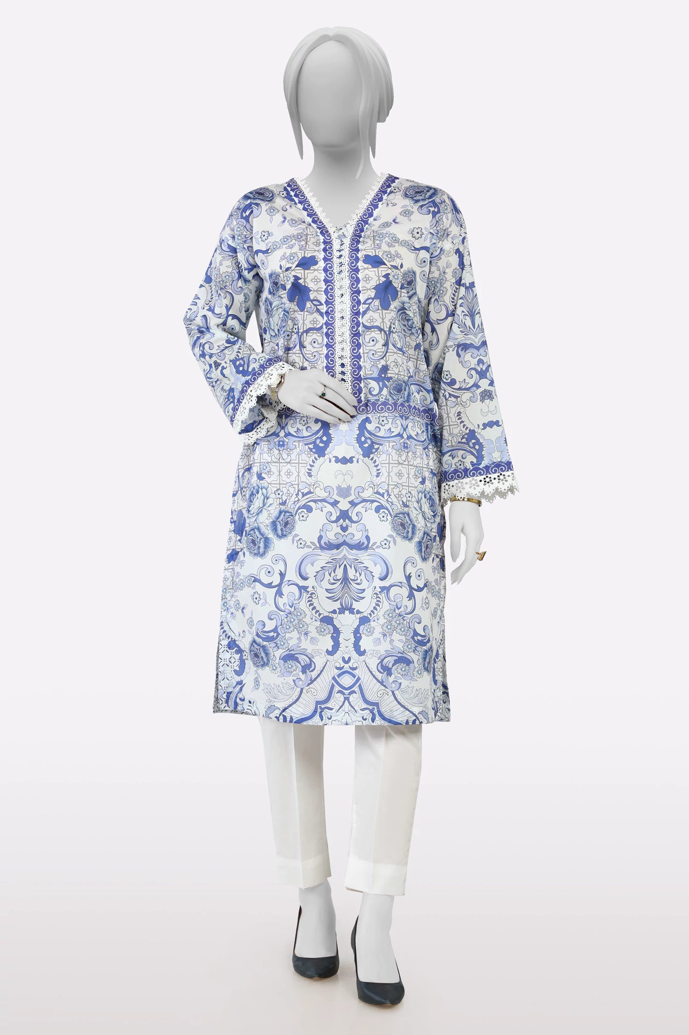 Modern Fashion Sale White Printed Kurti