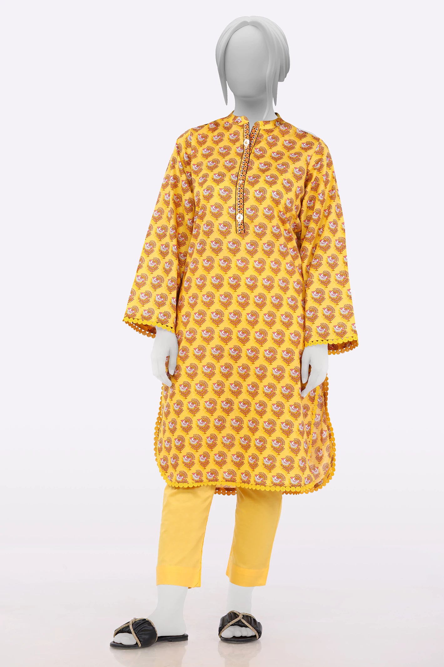 Huge Markdowns Mustard Printed 2PC