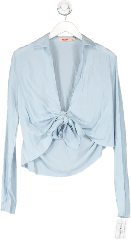 Limited-Time Offer Misspap Blue Knot Front Shirt UK 8