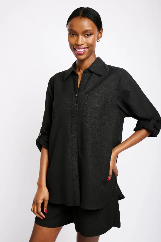 Buy More, Save More Linen Shirt in Black