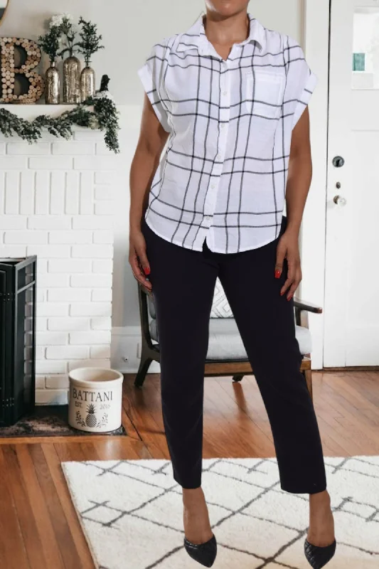 Fashion Deal Black And White Check Shirt