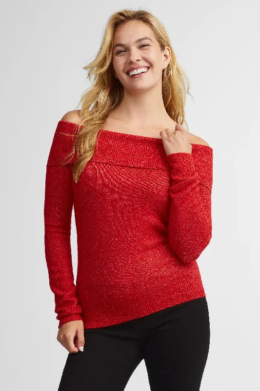 Timeless Style Promotions Chandail tricot épaules dénudées – Femme