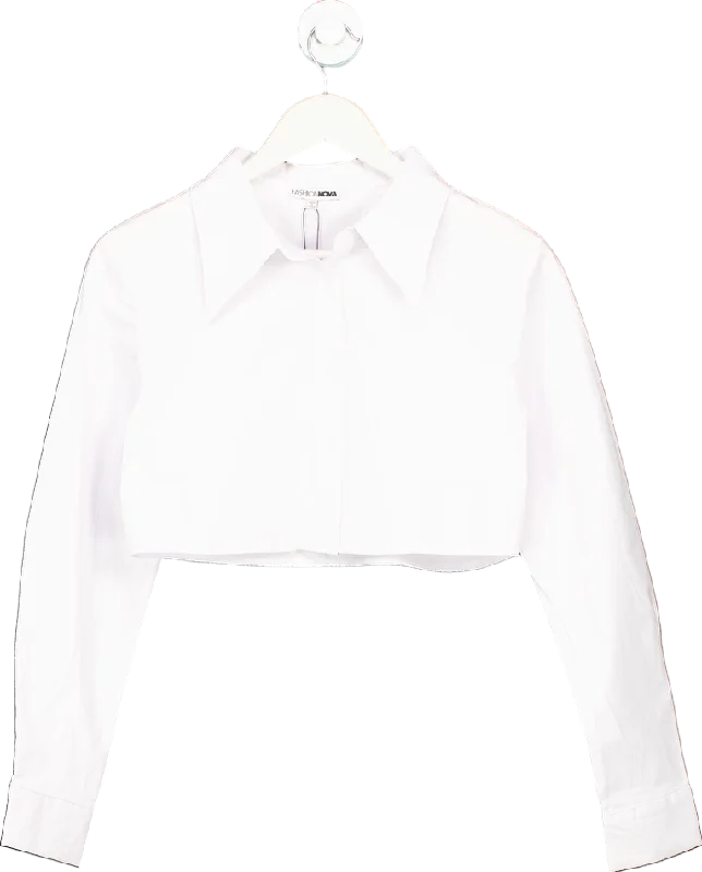 Relaxed Style Deals Fashion Nova White Poplin Shirt UK M