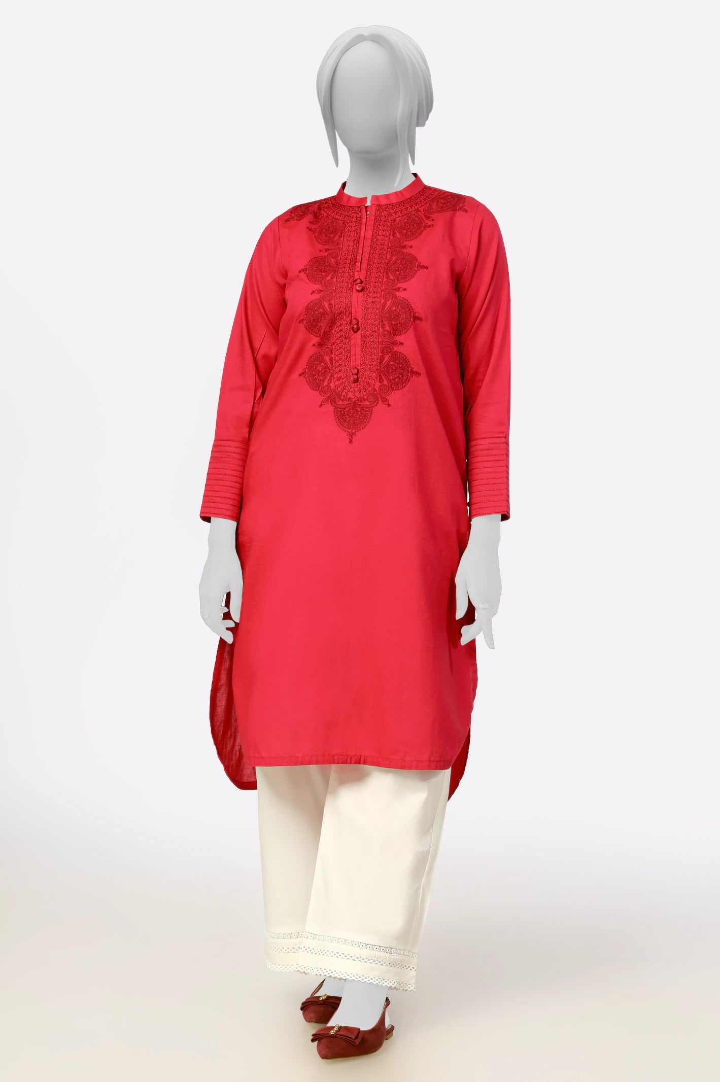Hot Deals Maroon Embroidered Kurti