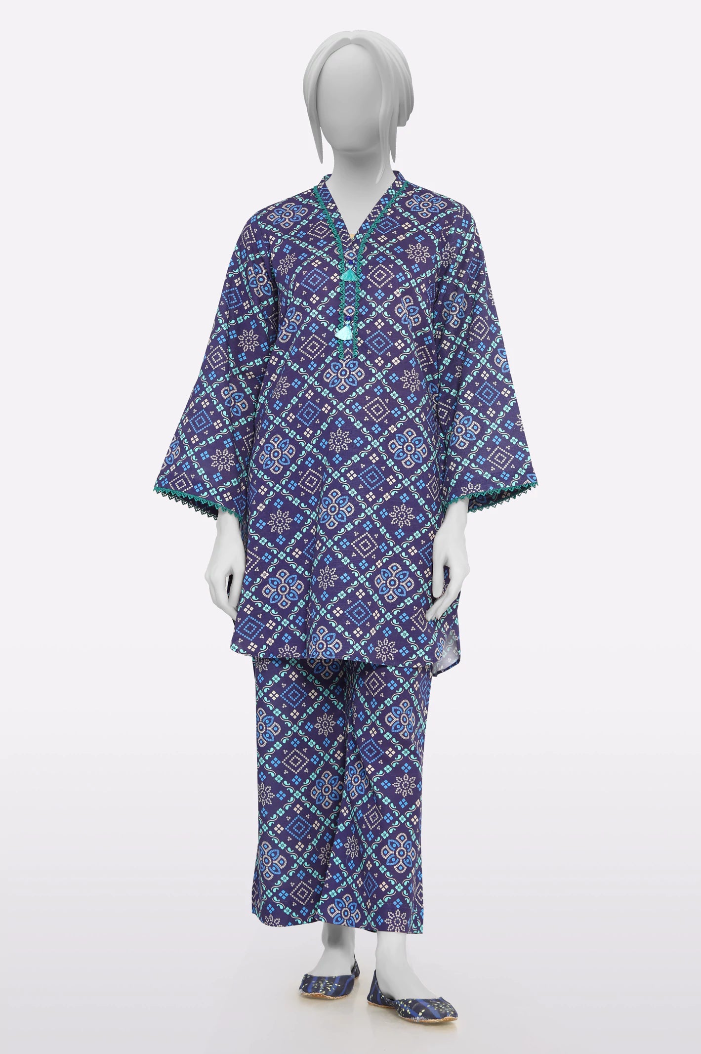 Style Revolution Purple Printed 2PC