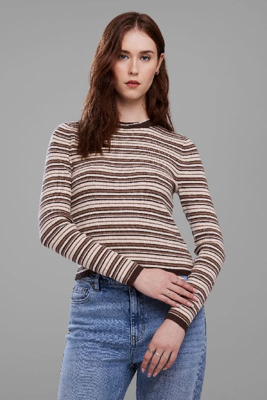 Elegant Fashion Offers Chandail tricot côtelé ajusté - Femme