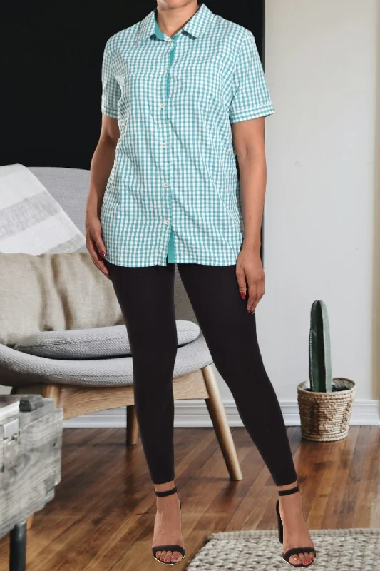 Winter Warehouse Sale Blue And White Button Front Shirt