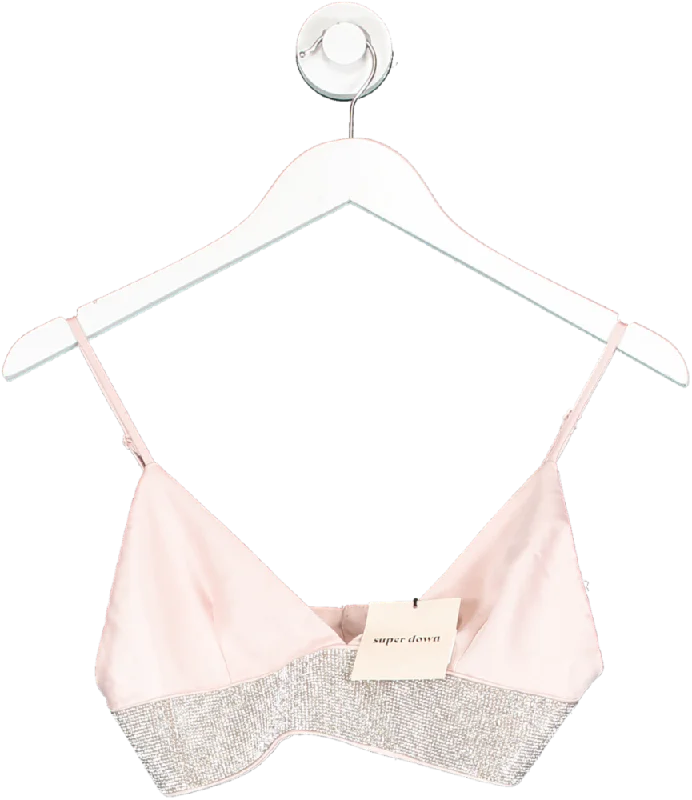 Best-Sellers Superdown Pink Diamante Bra Top UK XXS