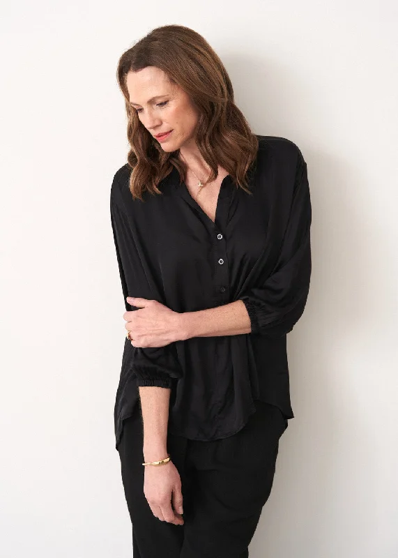 Urban Fashion ELSIE 1/2 BUTTON SILK MIX SHIRT