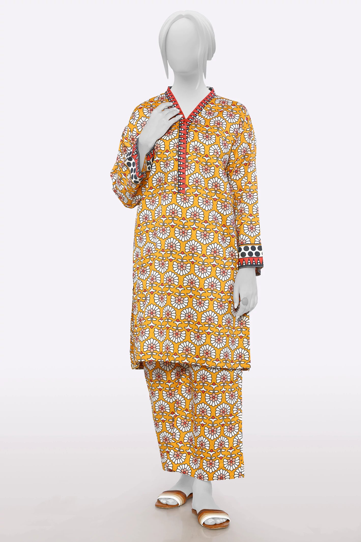 Discount Extravaganza Brown Printed 2PC