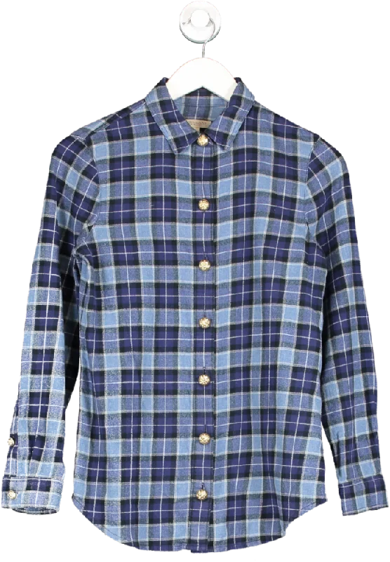 Fashion Forward, Function First Burberry Brit Blue Check Brushed Cotton Shirt UK 6
