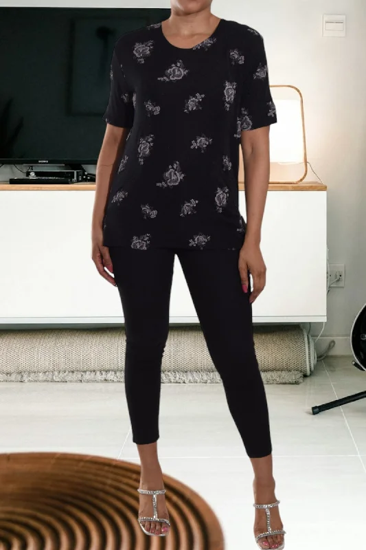 Hot Trends Black Printed Top