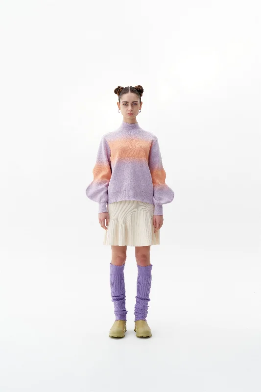 Casual Chic SINOPE "SPRAY PAINTED" MOCKNECK WITH WAVY SLEEVES