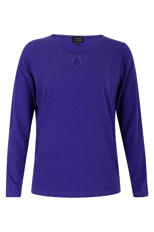 Big Discounts Top with front key hole detail | PURPLE | 6551BR