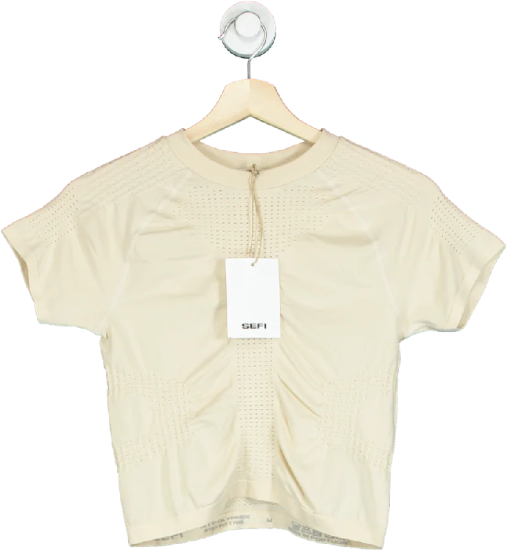 Huge Price Cut SEFI Whipped Cream Waffle Raglan Top UK M