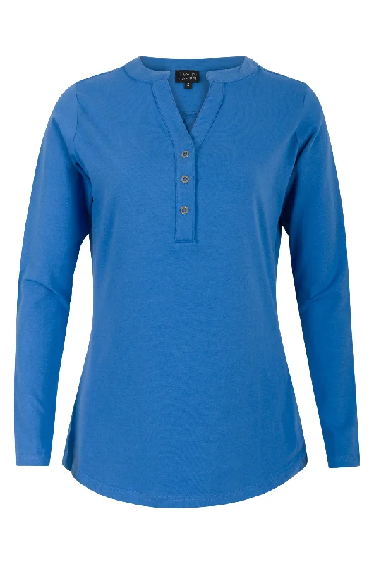 Spring Offer Nehru collar Cotton Elastane Top | OCEAN | 6557BR