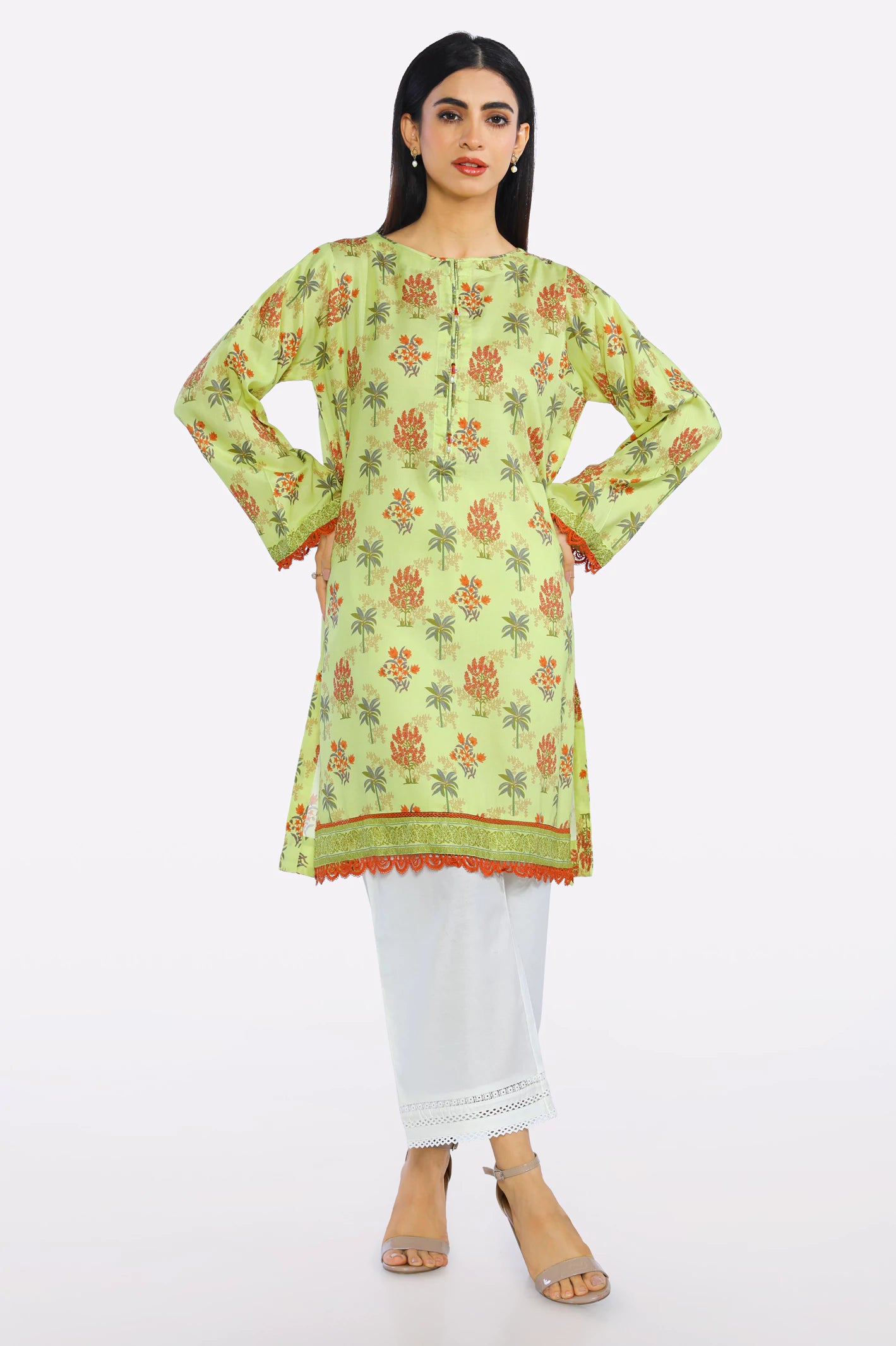 Flirty Fashion Discounts Lemon Printed Kurti