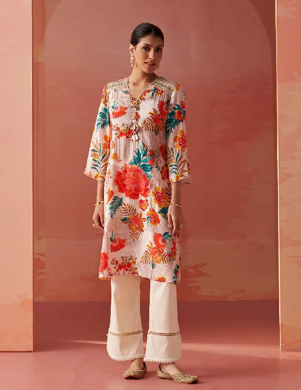 Fashion-Forward Offers Noorani Ivory Printed Kurta