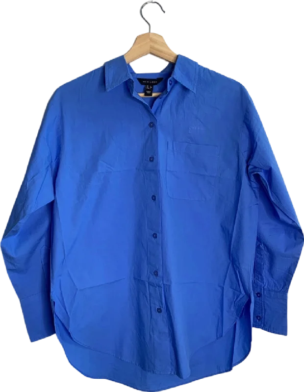 Limited Time Special Offer New Look Blue K Percy Poplin Shirt UK 6