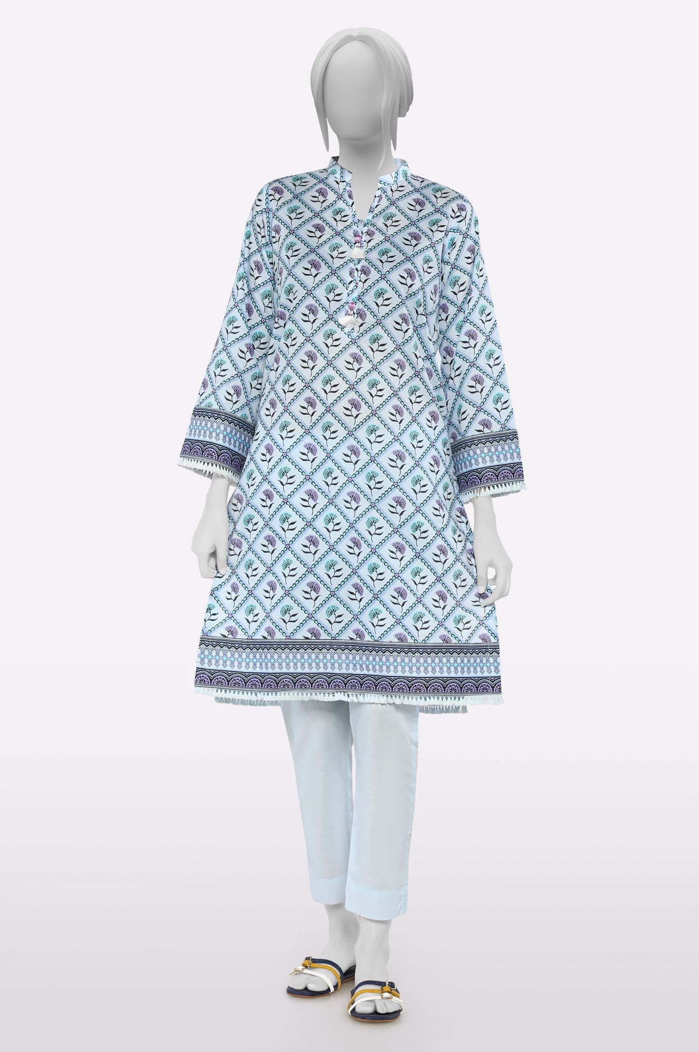 Hot Items Sky Blue Printed 2PC