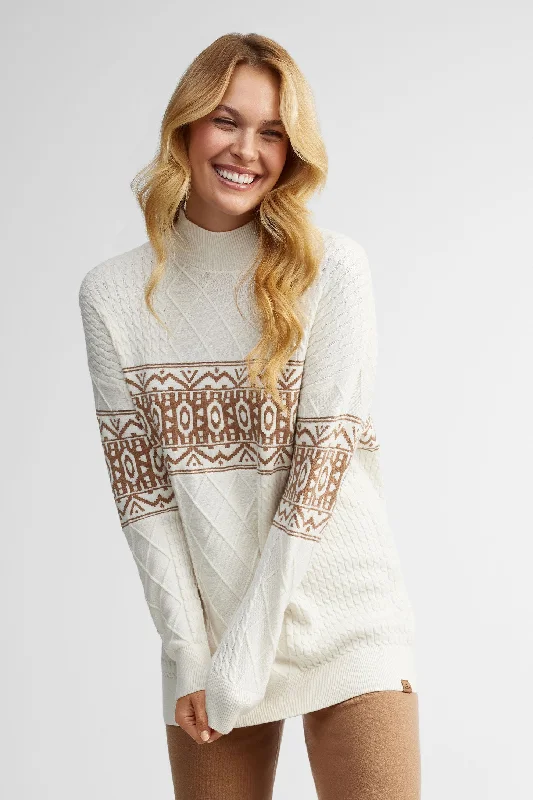 Seasonal Sale Chandail col montant tricot câble - Femme