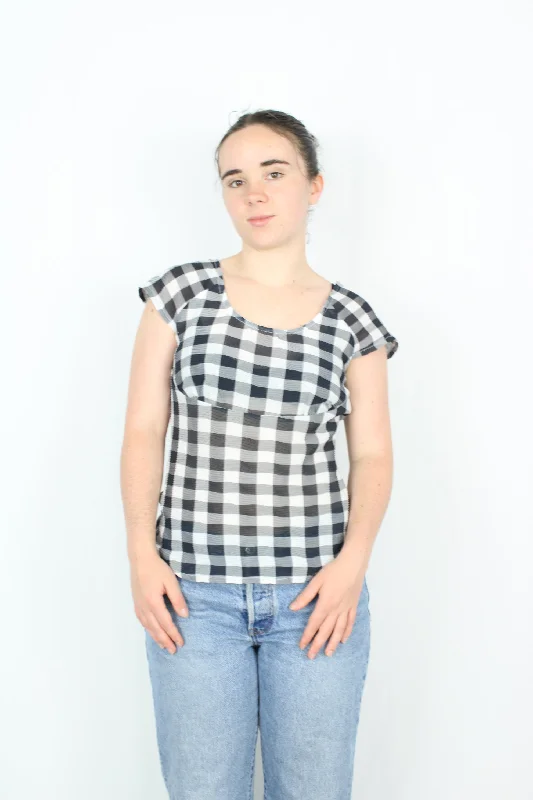 Hot Styles Ruby - Sheer Gingham Top