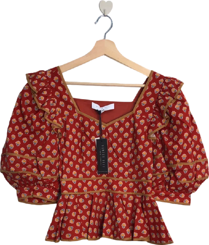 Chic And Trendy Hunter Bell Burgundy Blayne Top UK Size 6