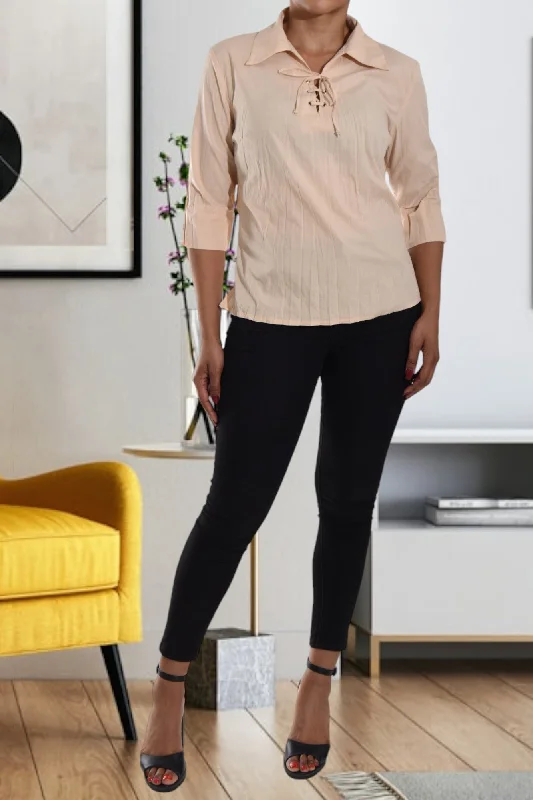 Essentials On Sale Ladies Crushed Eyelet Shirt