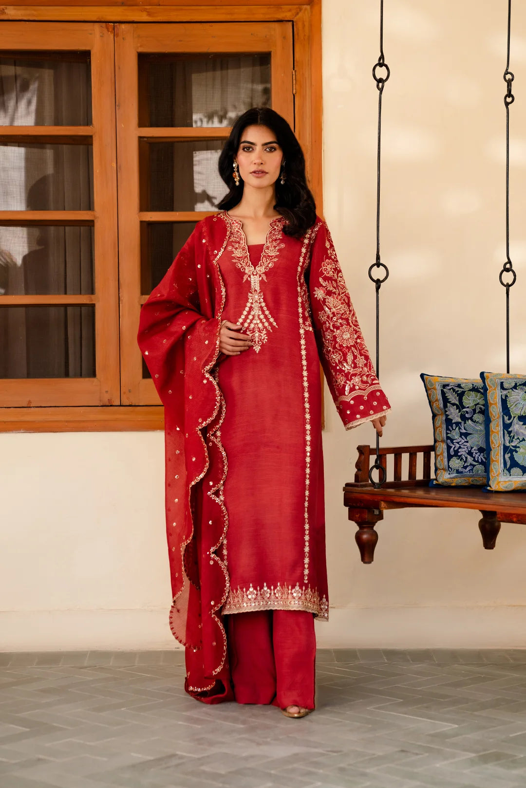 New Styles Just In 3 Piece Embroidered Raw Silk Suit