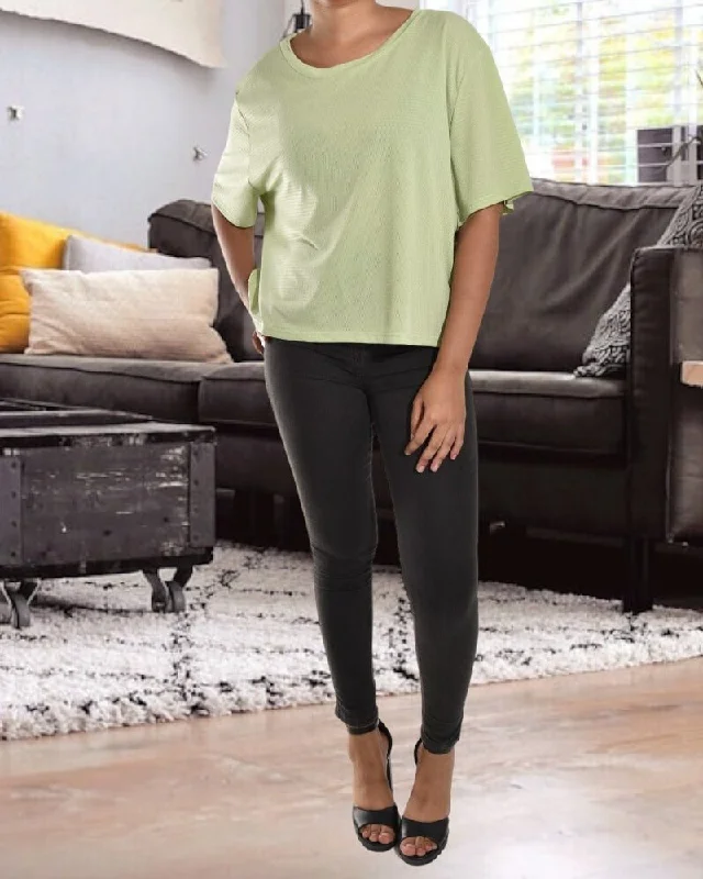 Relaxed Style Deals Ladies Green Top