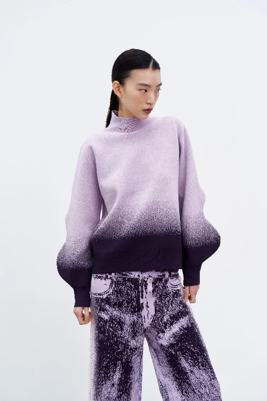 Find Your Unique Flair LIKO GRADIENT PRINT MOCKNECK WITH WAVY SLEEVES