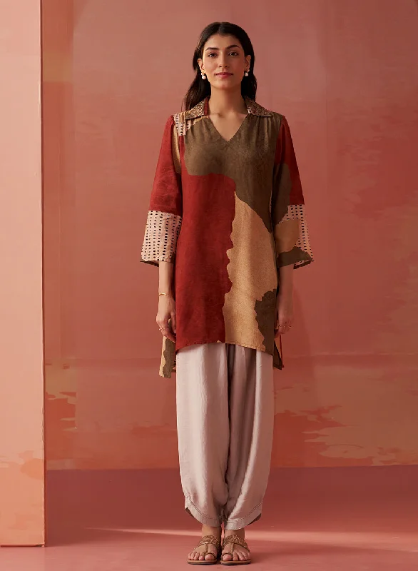 Street Chic Discounts Asiya Olive Printed Kurti