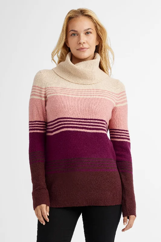 Trendy Pulse Chandail col roulé en tricot à rayures - Femme