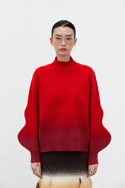 New Season Fashion Preview Sale LIKO GRADIENT PRINT MOCKNECK WITH WAVY SLEEVES