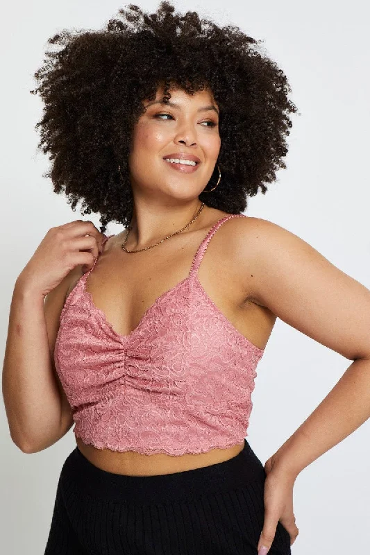 Enjoy Discount Pink Lace Bralette