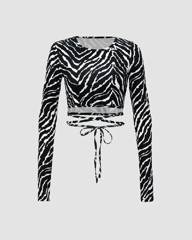 Absurdly Cheap Sale Sultry Zebra Backless Top