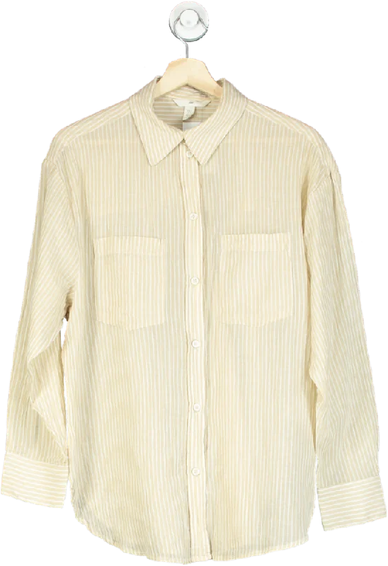 Discover Promotions H&M Beige Striped Shirt UK S