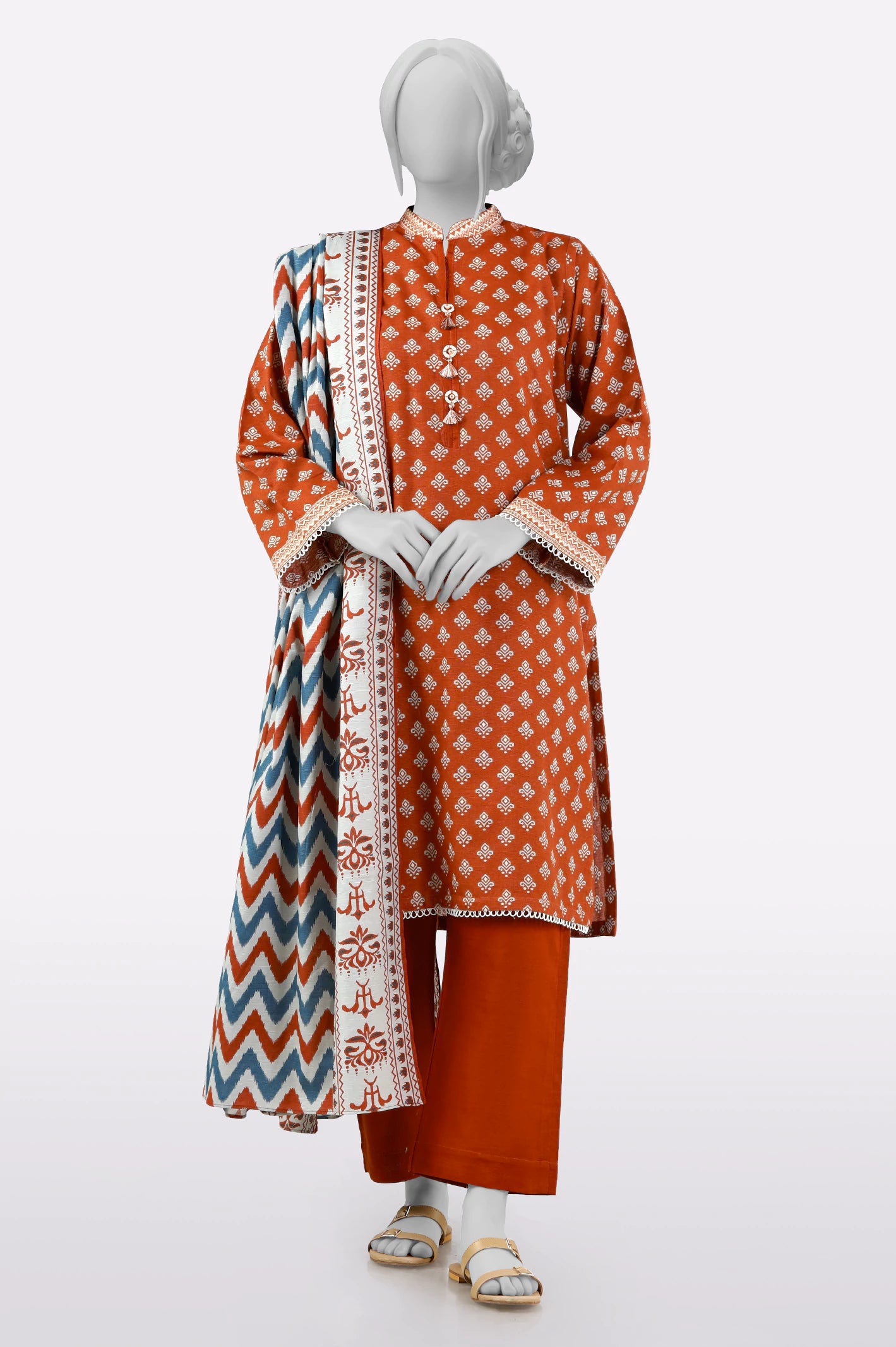 Stylish Statements Brown Printed 3PC