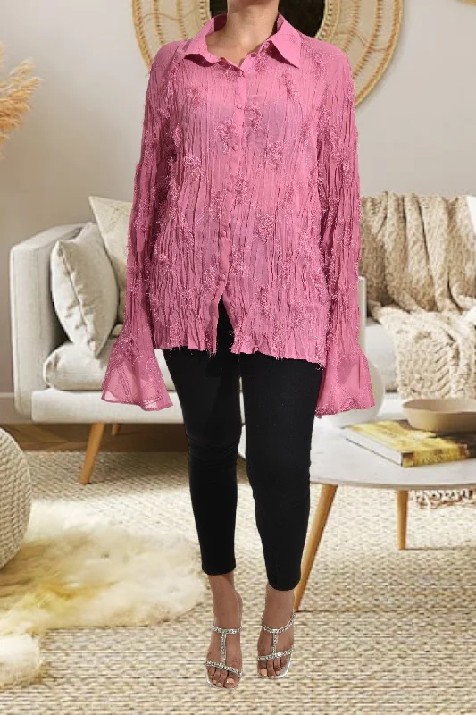 Fashion Frontiers Pink Fit And Flare Top