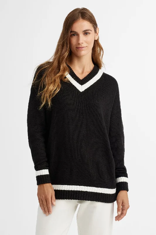 Vibrant Style Promotions Chandail col en V en tricot, Chalet - Femme