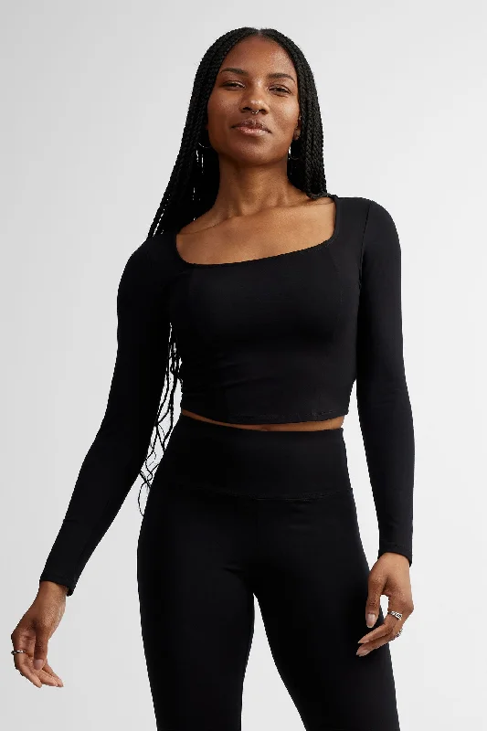 Hot Picks Chandail encolure carrée coupe écourtée - Femme