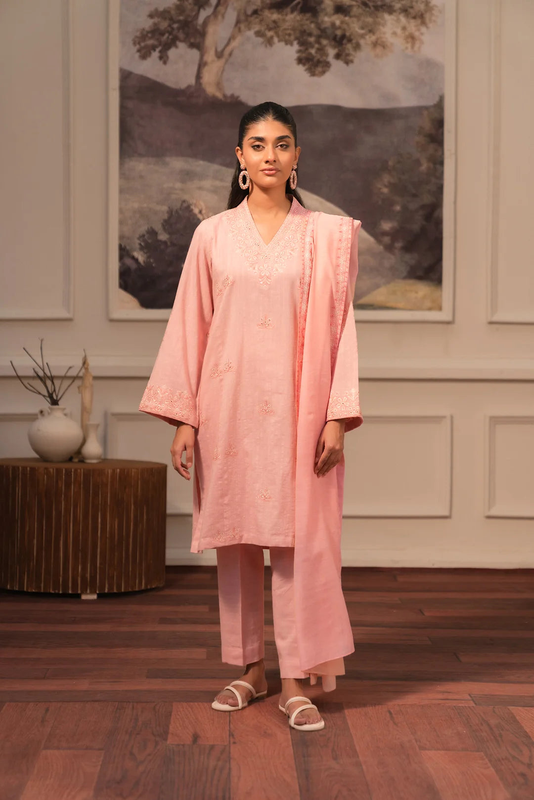 Embrace New Fashion 3 Piece Embroidered Khaddar Suit