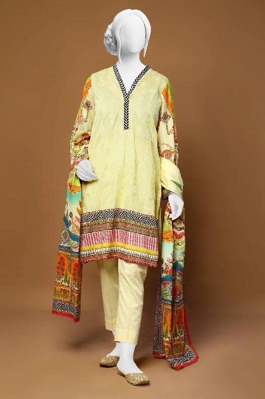 Limited Stock, Big Discounts Yellow Printed 3PC