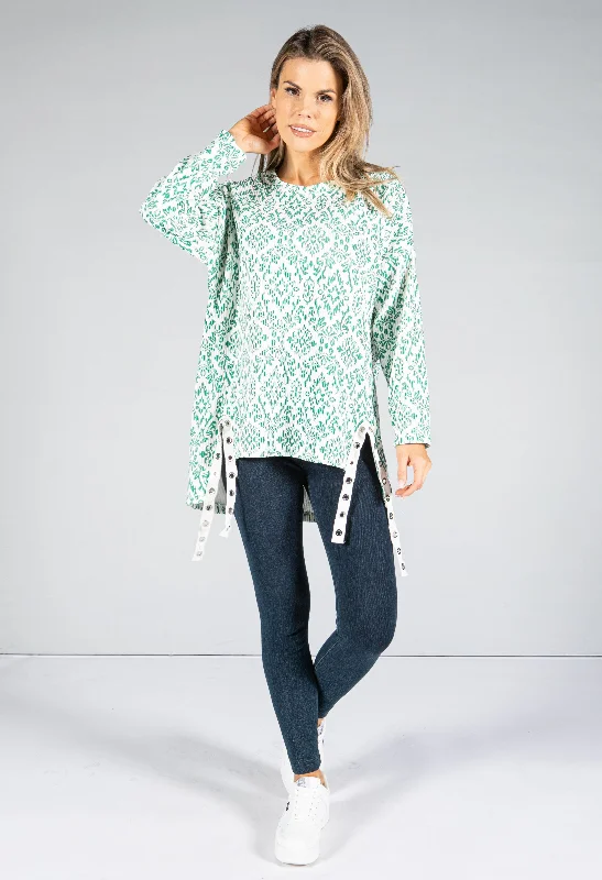 Additional Time-Limited Offers Eyelet Strap Hem Jumper