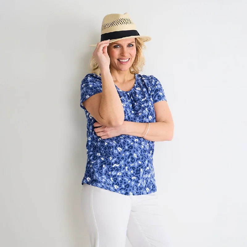 Cozy Chic Promotions Ladies V Neck Printed Top