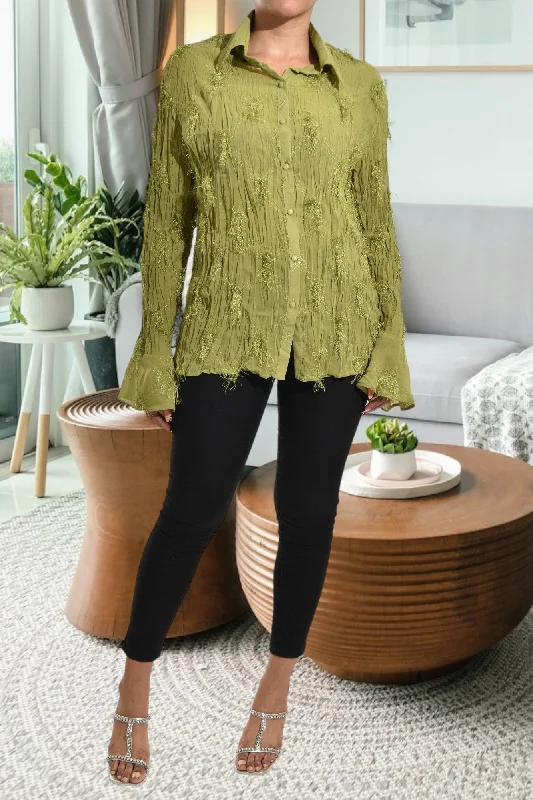 Ride The Style Wave Green Fit And Flare Top