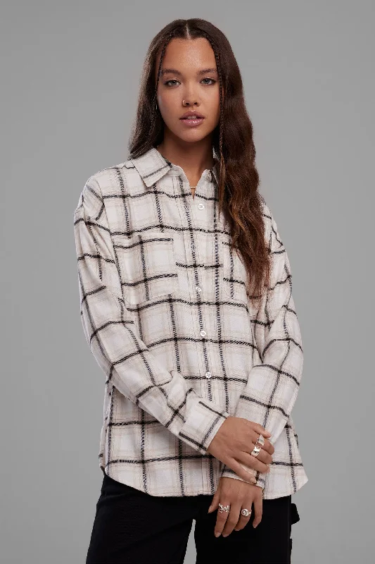 Unleash Your Fashion Chemise à carreaux en flanelle coupe surdimensionnée - Femme