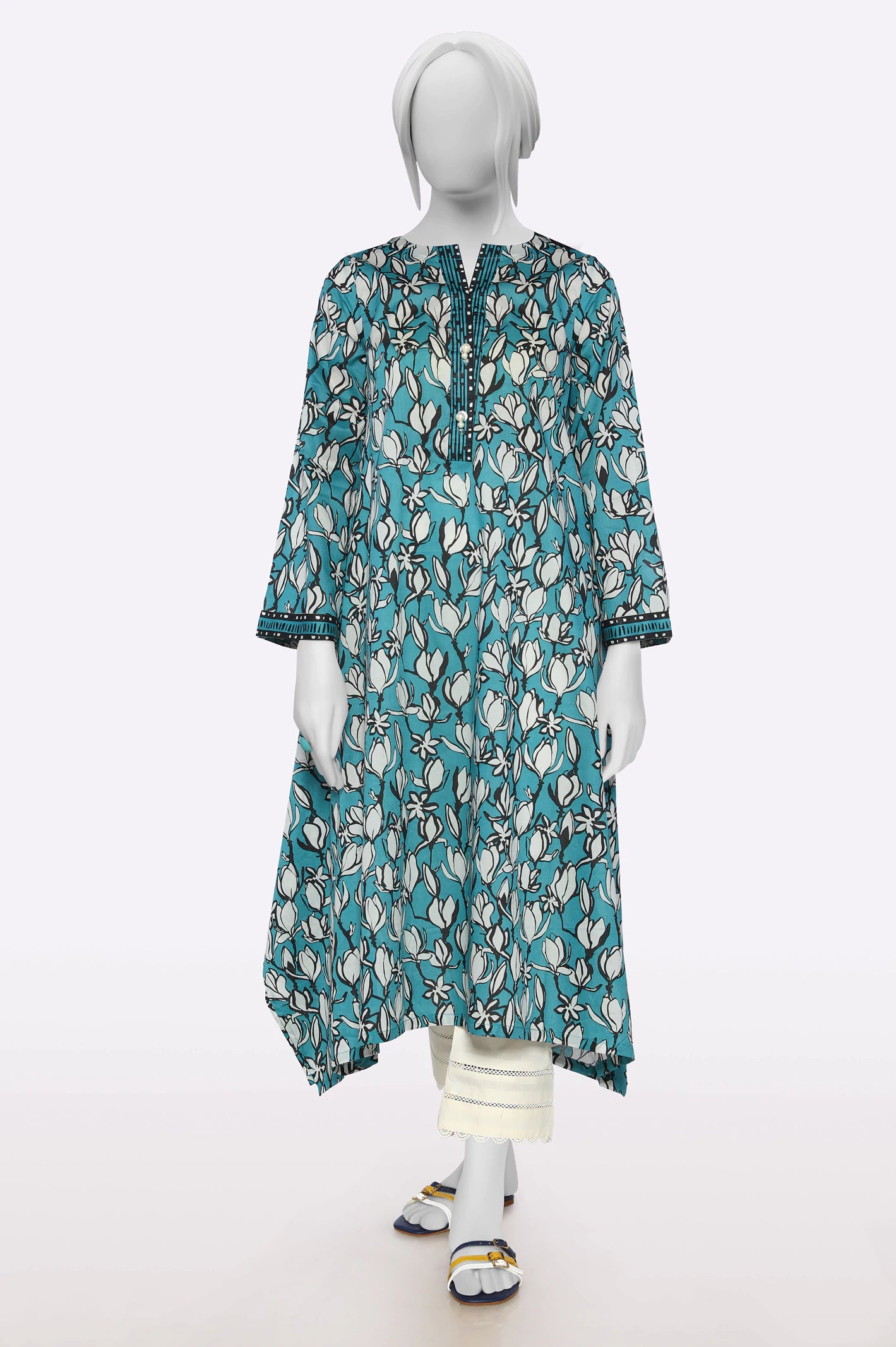 Classic Modern Offers Green Printed Kurti