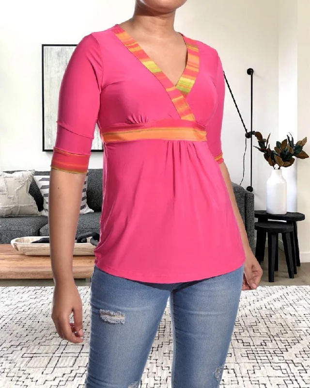 Fashion Deal Pink Tie Back Top
