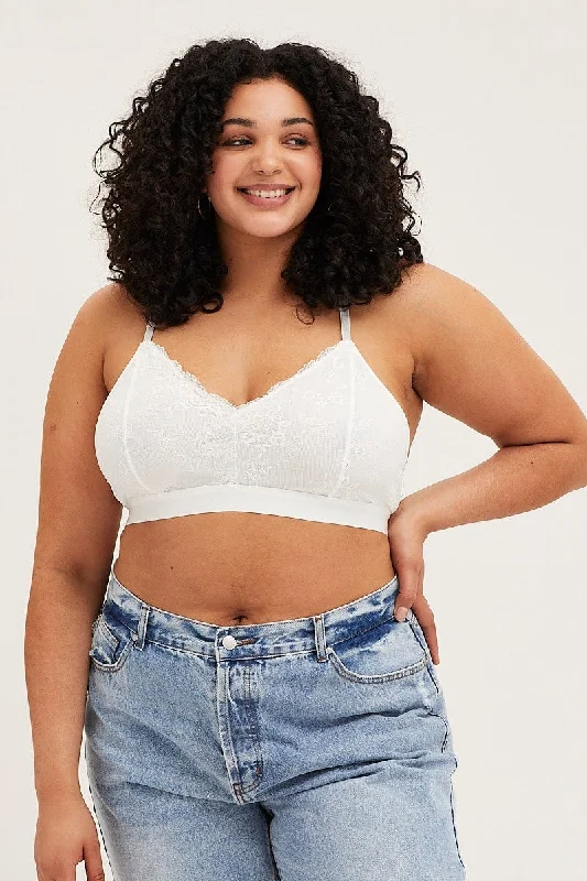 Modern Chic Discounts White Lace Bralette